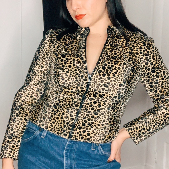 Vintage Leopard Print Zipper Jacket - Picture 4 of 4